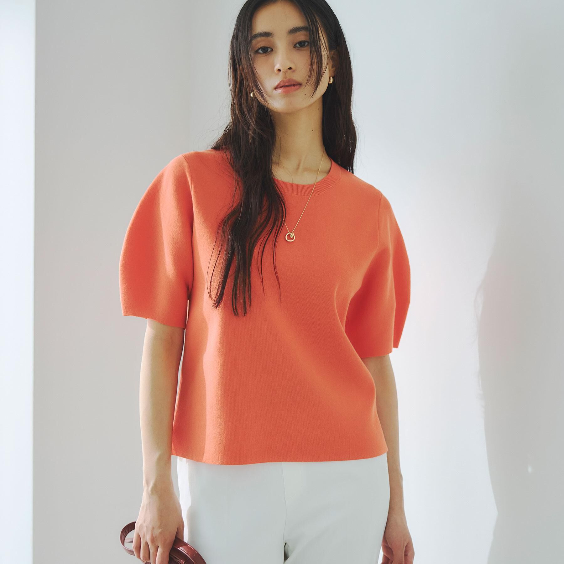 OPAQUE.CLIP「カーブスリーブニット【UV/洗濯機洗い可】」|ニット・セーター|