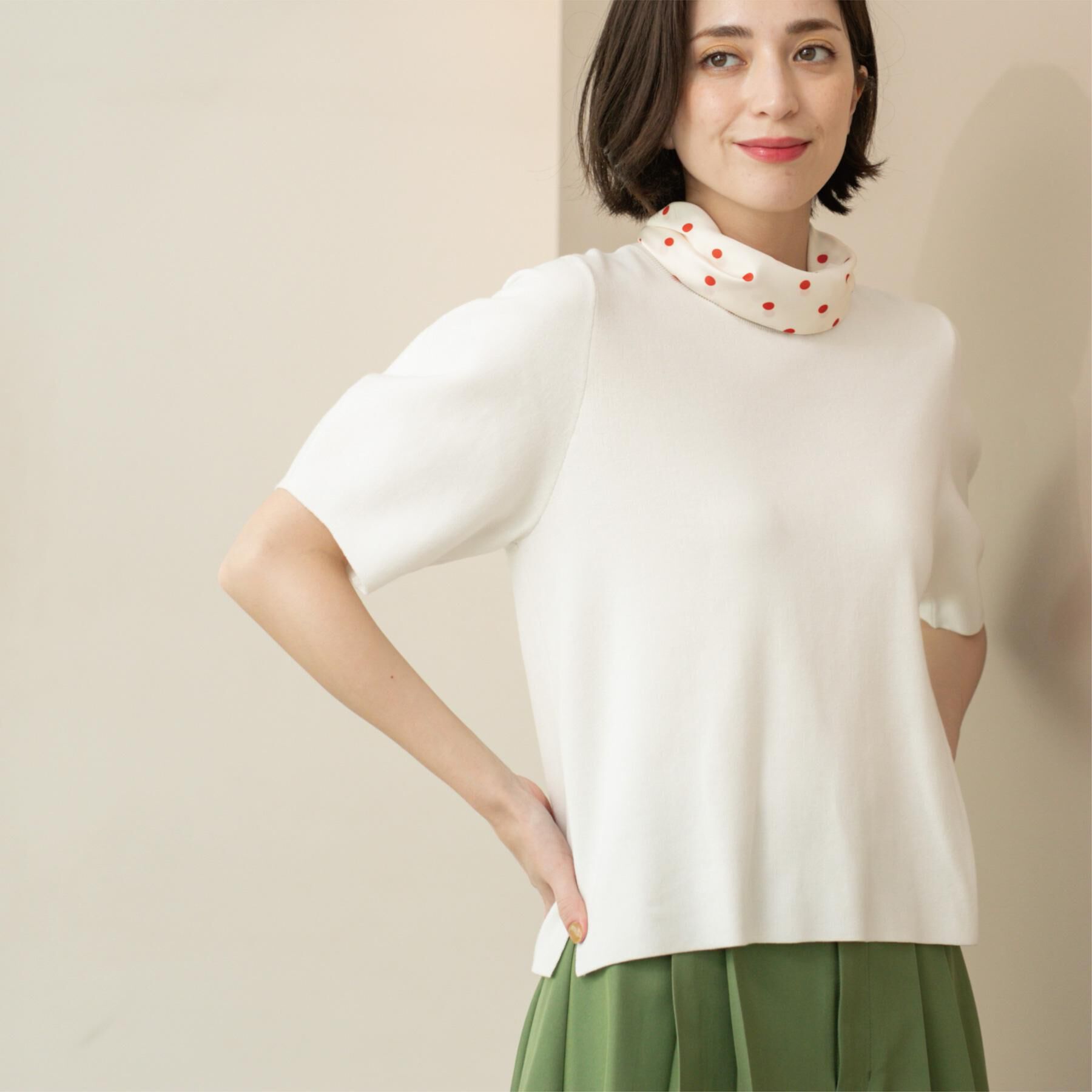 OPAQUE.CLIP「カーブスリーブニット【UV/洗濯機洗い可】」|ニット・セーター|