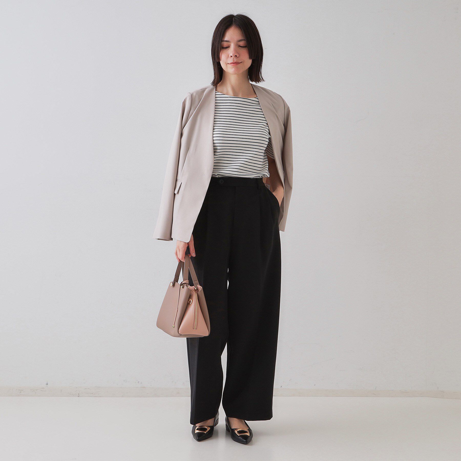 OPAQUE.CLIP「ストレッチタックワイドパンツ【洗濯機洗い可】」|その他|