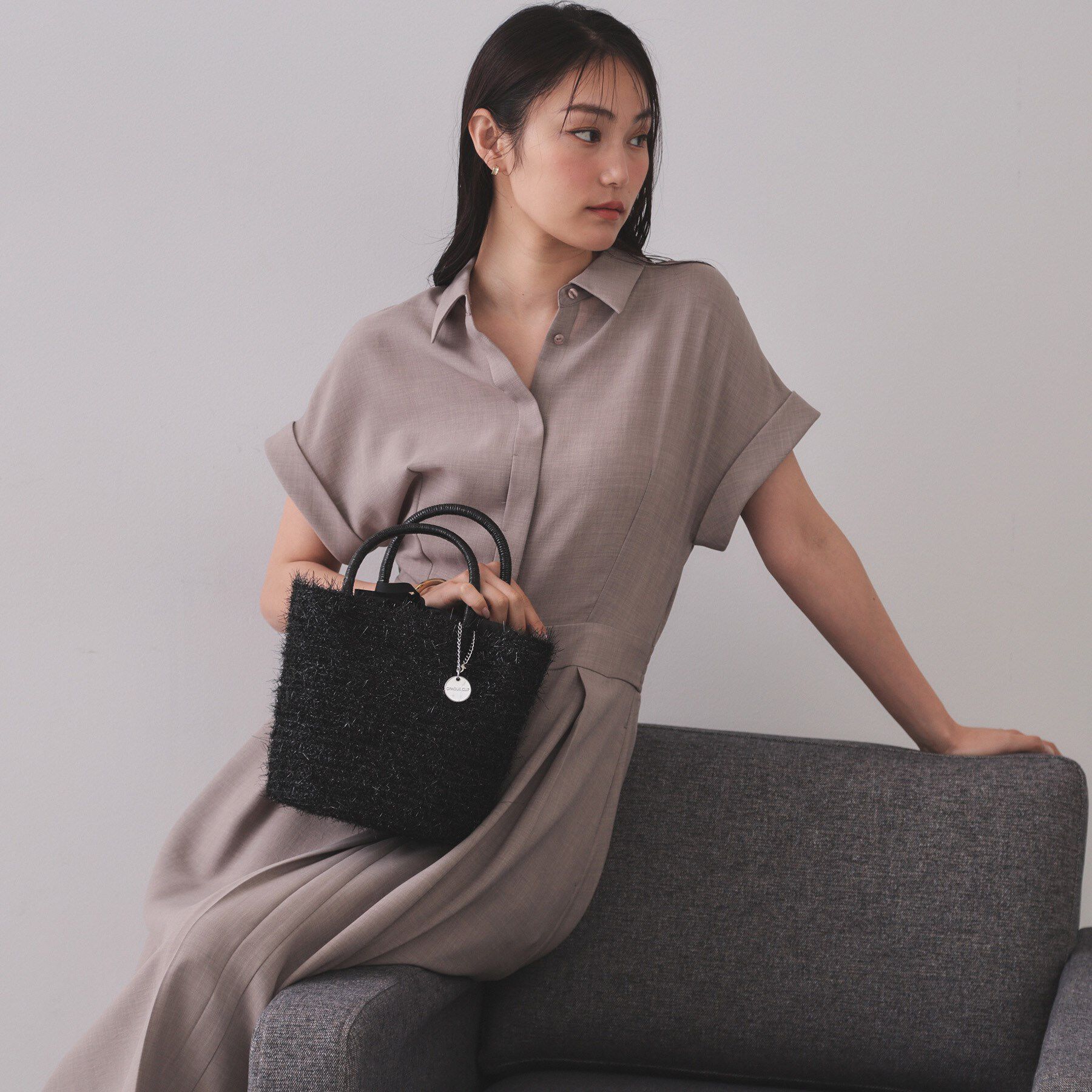 OPAQUE.CLIP「ラメバスケット調ハンドバッグ」|トートバッグ|