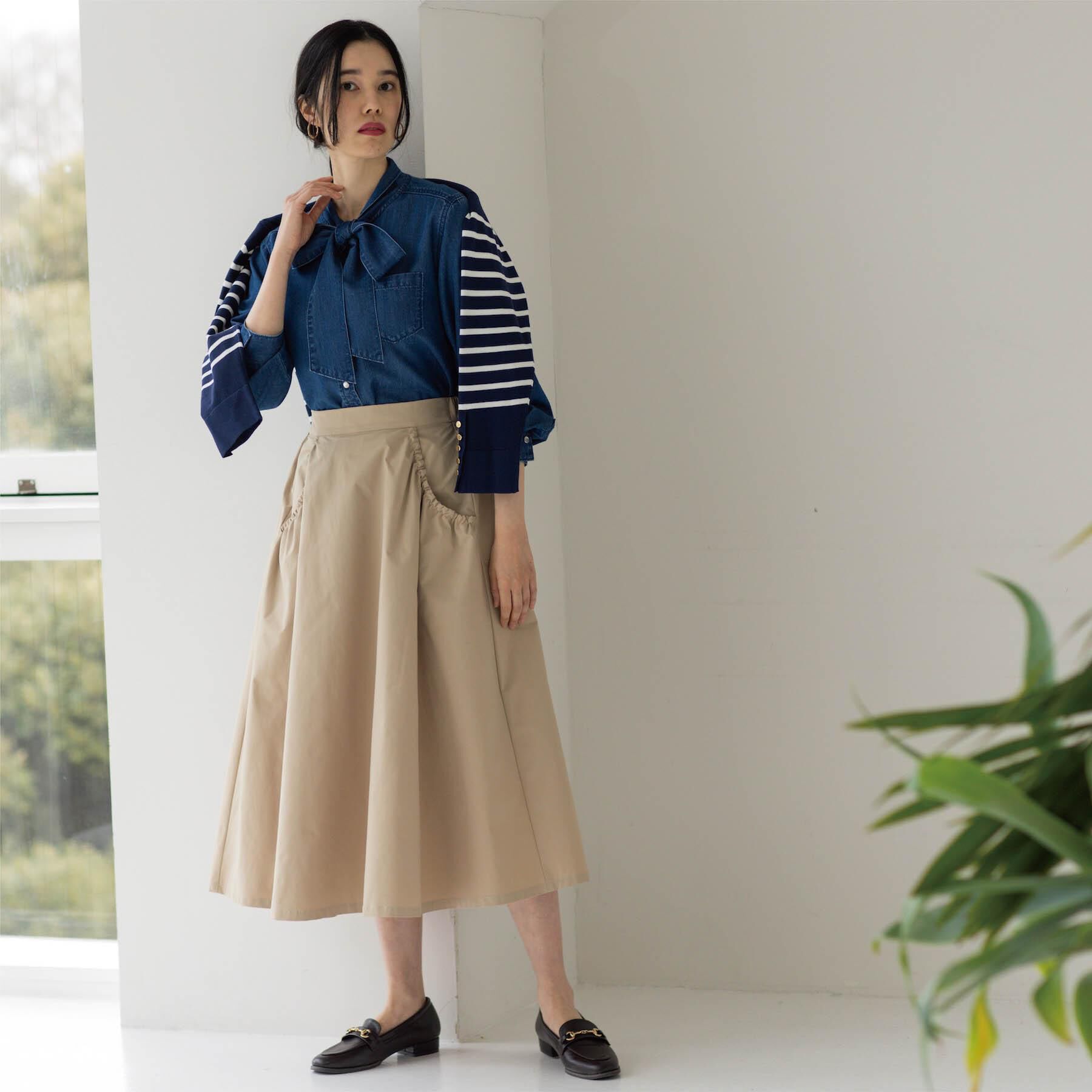 OPAQUE.CLIP「ポケットデザインフレアスカート【洗濯機OK】」|スカート|