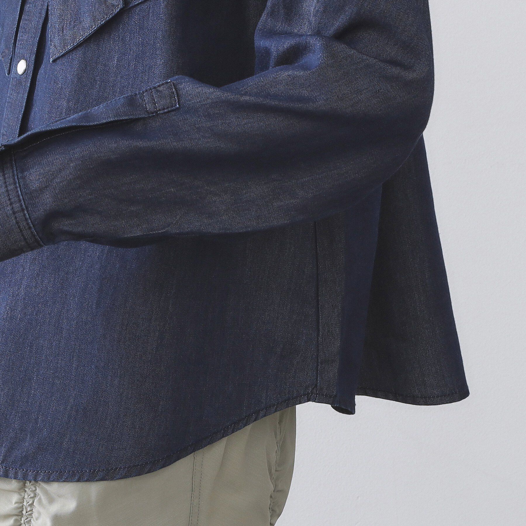 OPAQUE.CLIP「セルロース混デニムボウタイブラウス【洗濯機OK】」|シャツ・ブラウス|