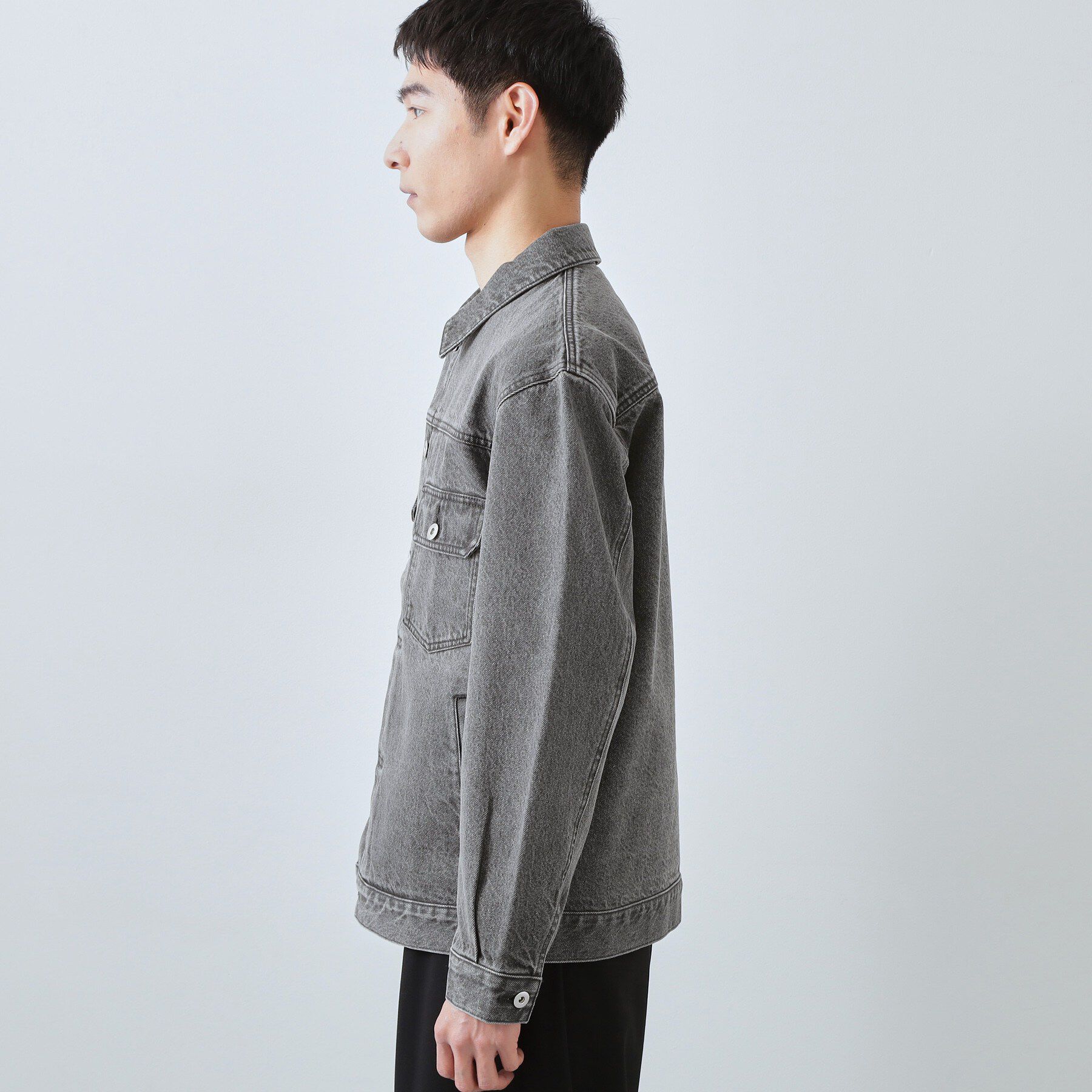 THE SHOP TK「【大人にも取り入れやすい】デニムジャケット セットアップ可/洗濯機OK」|ブルゾン・スタジャン|