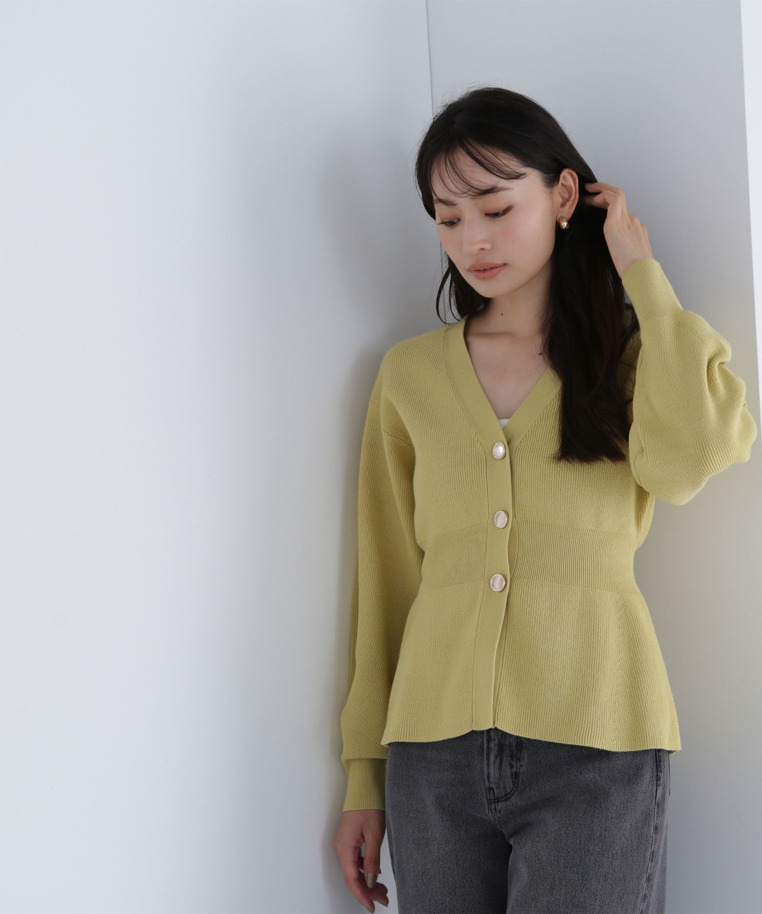  「ペプラムフォルムカーディガン」|ニット・セーター|