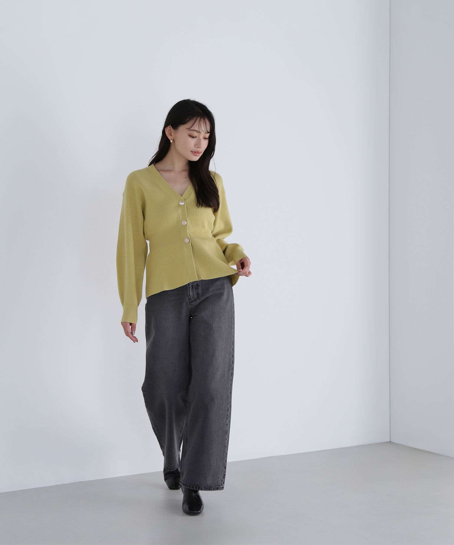  「ペプラムフォルムカーディガン」|ニット・セーター|