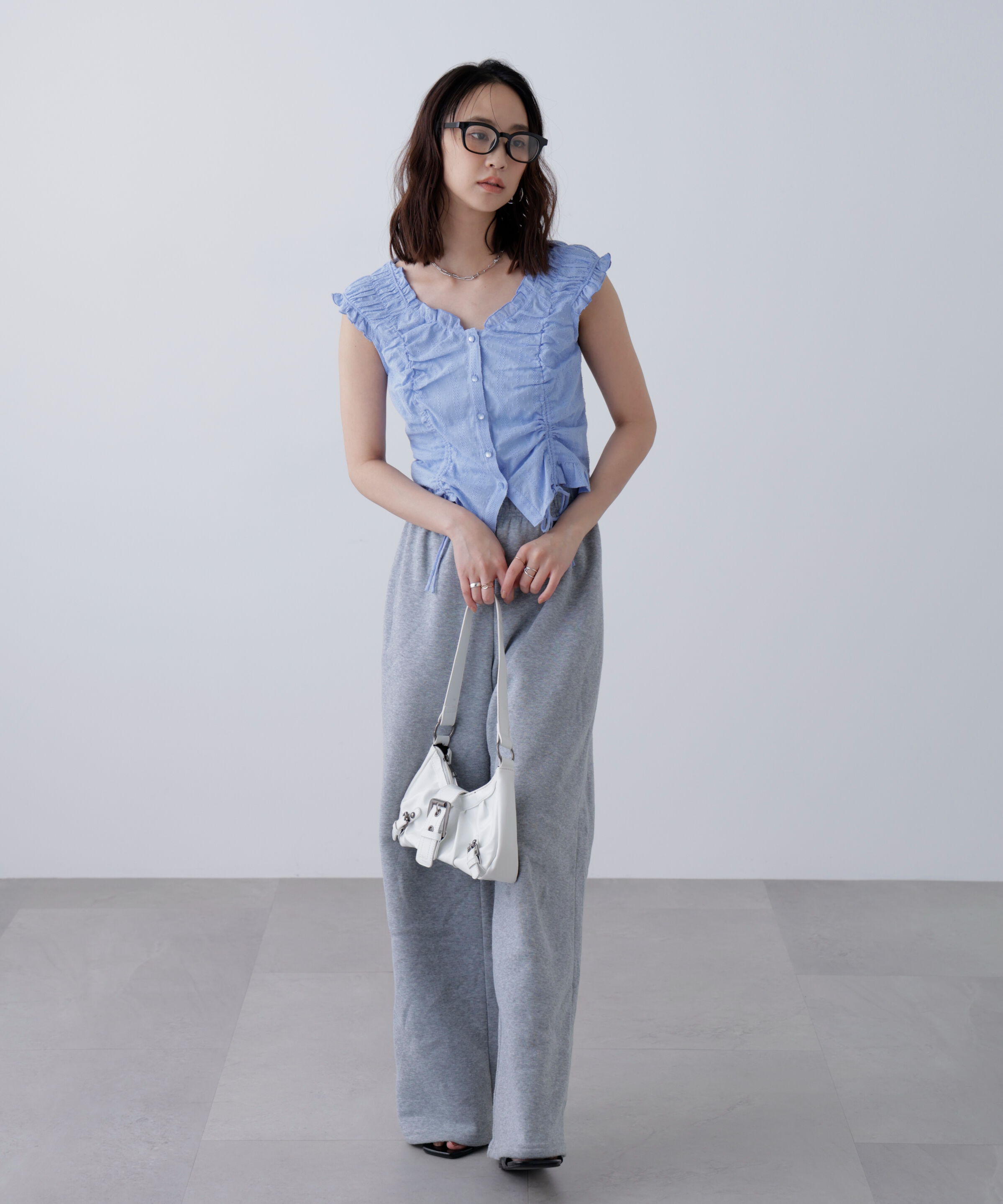  「ドロストリボンフレンチブラウス」|シャツ・ブラウス|