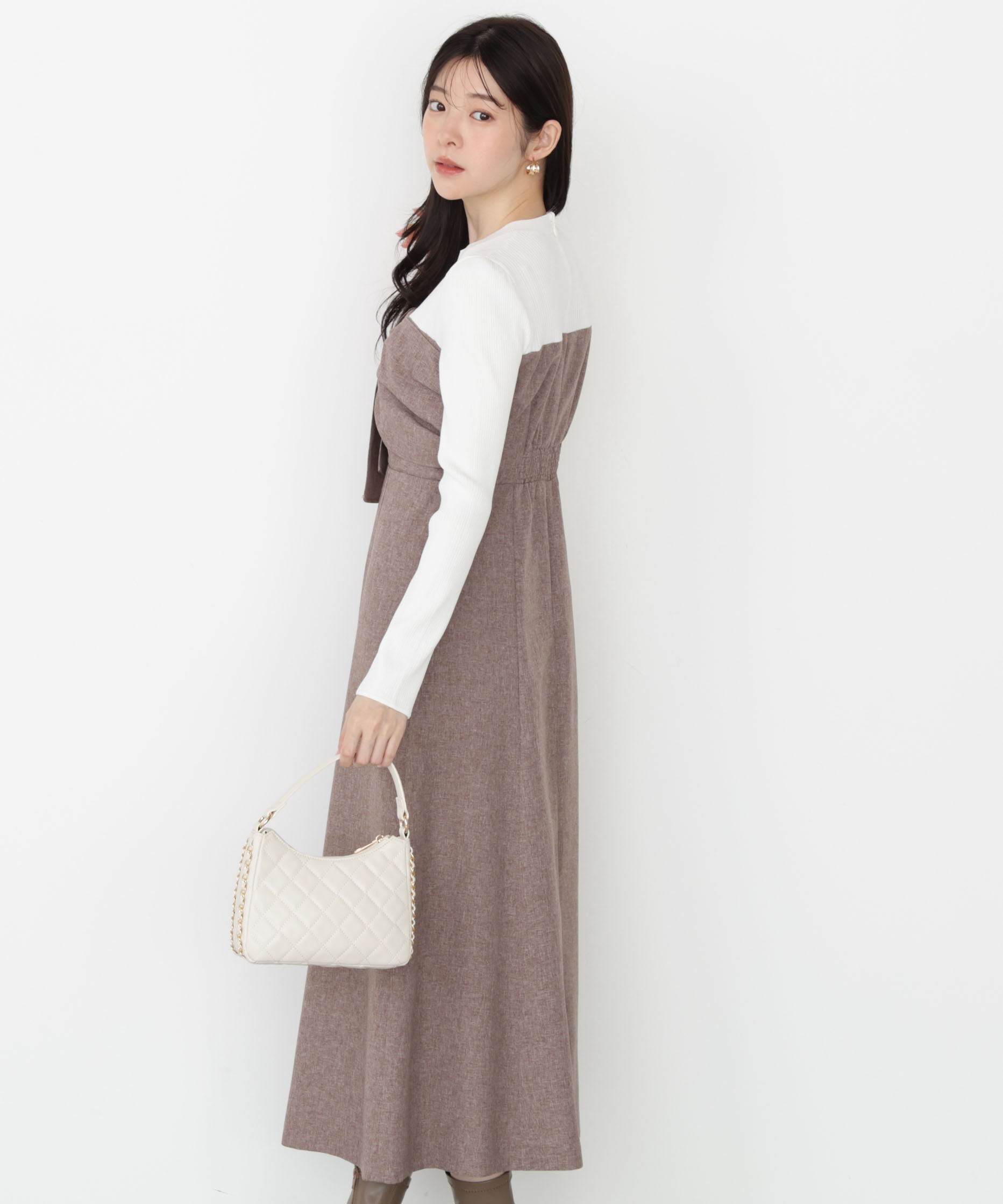 PROPORTION BODY DRESSING「フロントリボンドッキングワンピース 25AW」|ワンピース|