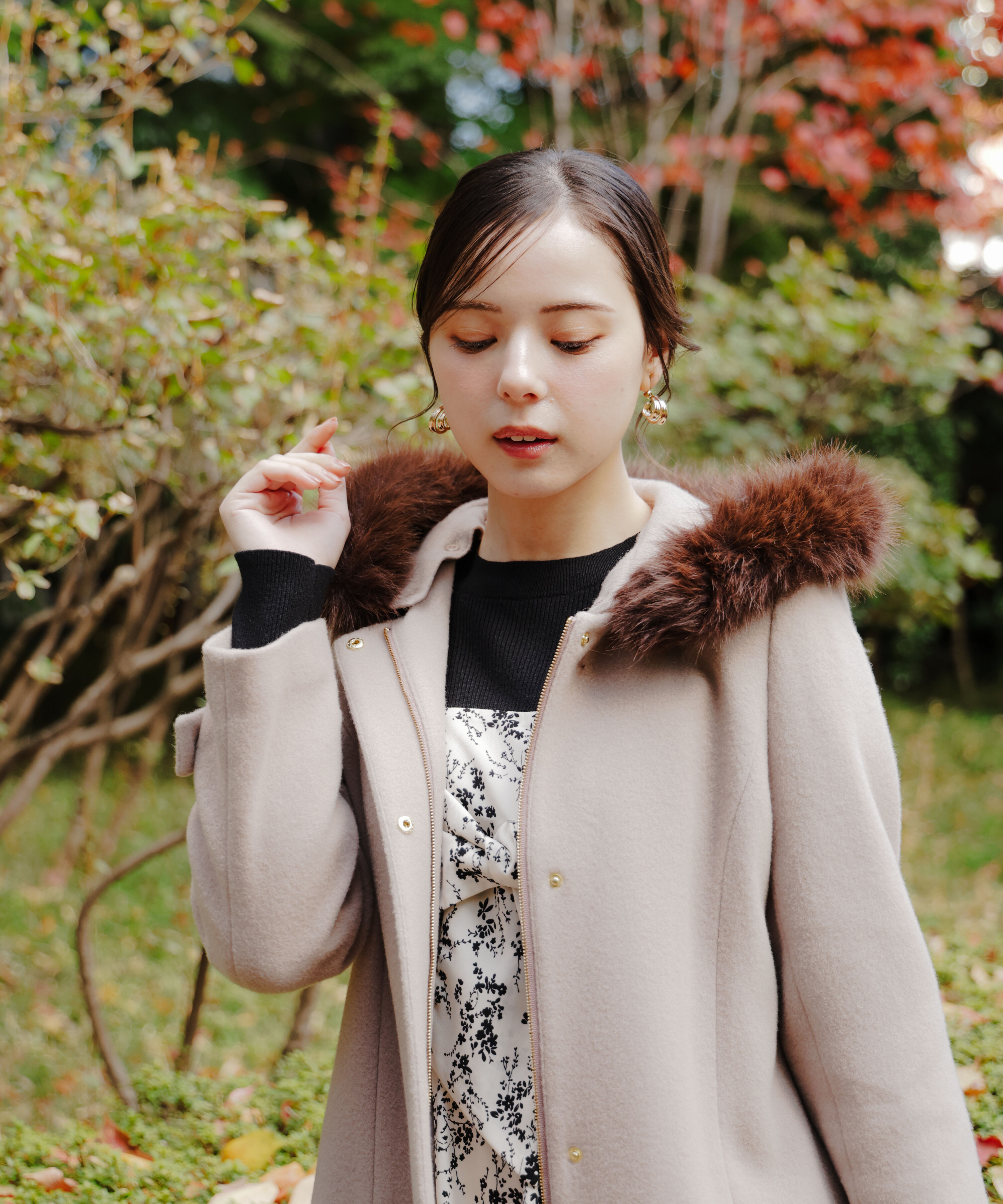 PROPORTION BODY DRESSING「フロントリボン花柄ドッキングワンピース　26SS」|ワンピース|