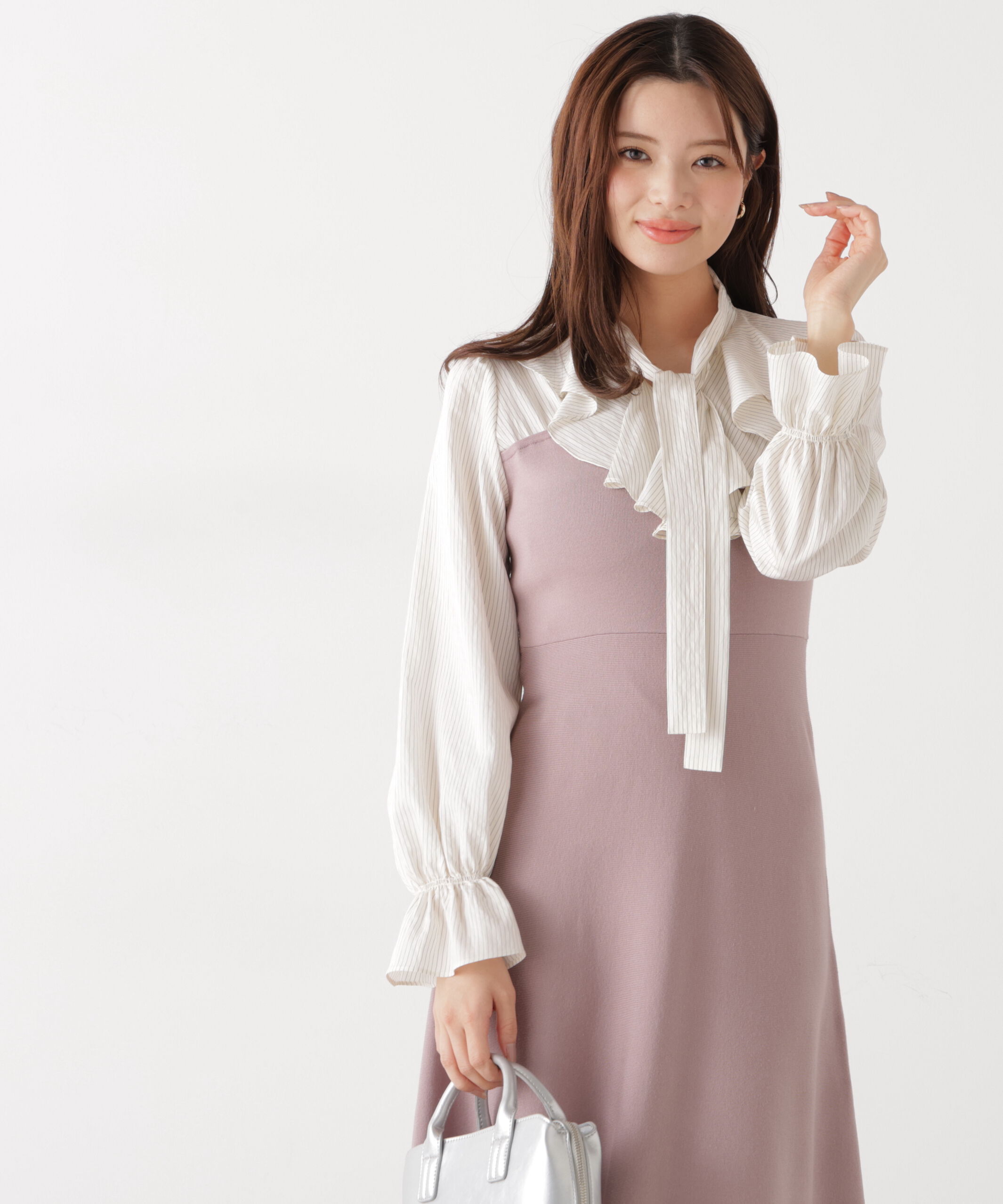 PROPORTION BODY DRESSING「《EDIT COLOGNE》ラッフルタイドッキングワンピース　26SS」|ワンピース|