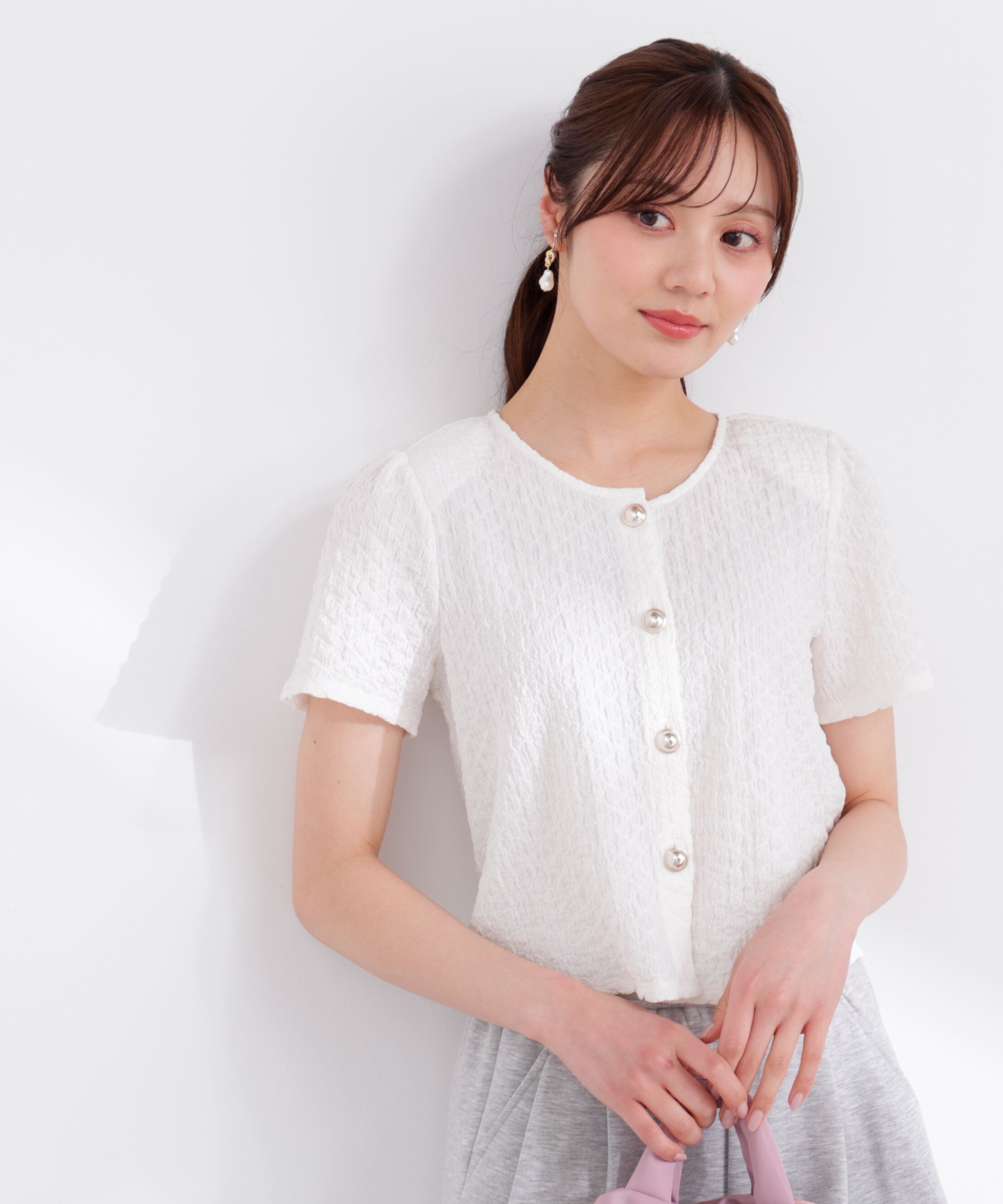 PROPORTION BODY DRESSING「シャーリングカットカーディガン 26SS」|カーディガン|エクリュ1