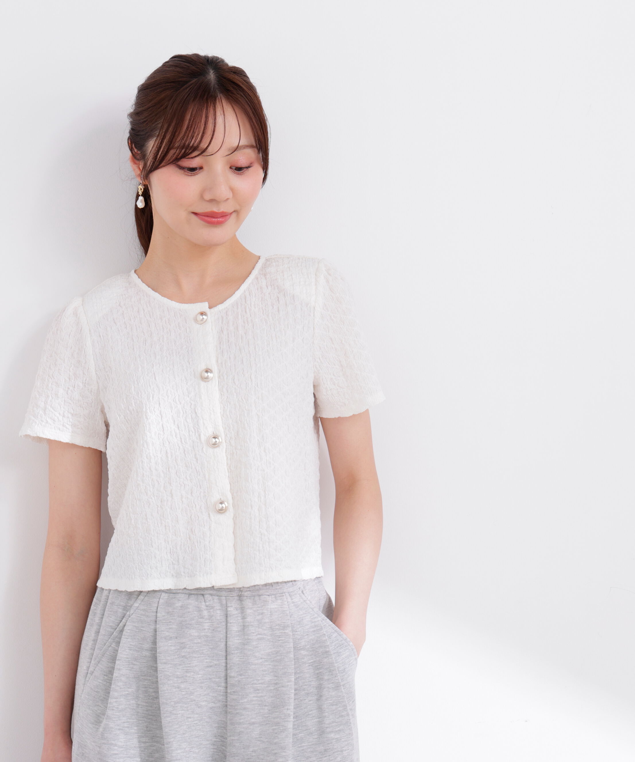 PROPORTION BODY DRESSING「シャーリングカットカーディガン 26SS」|カーディガン|