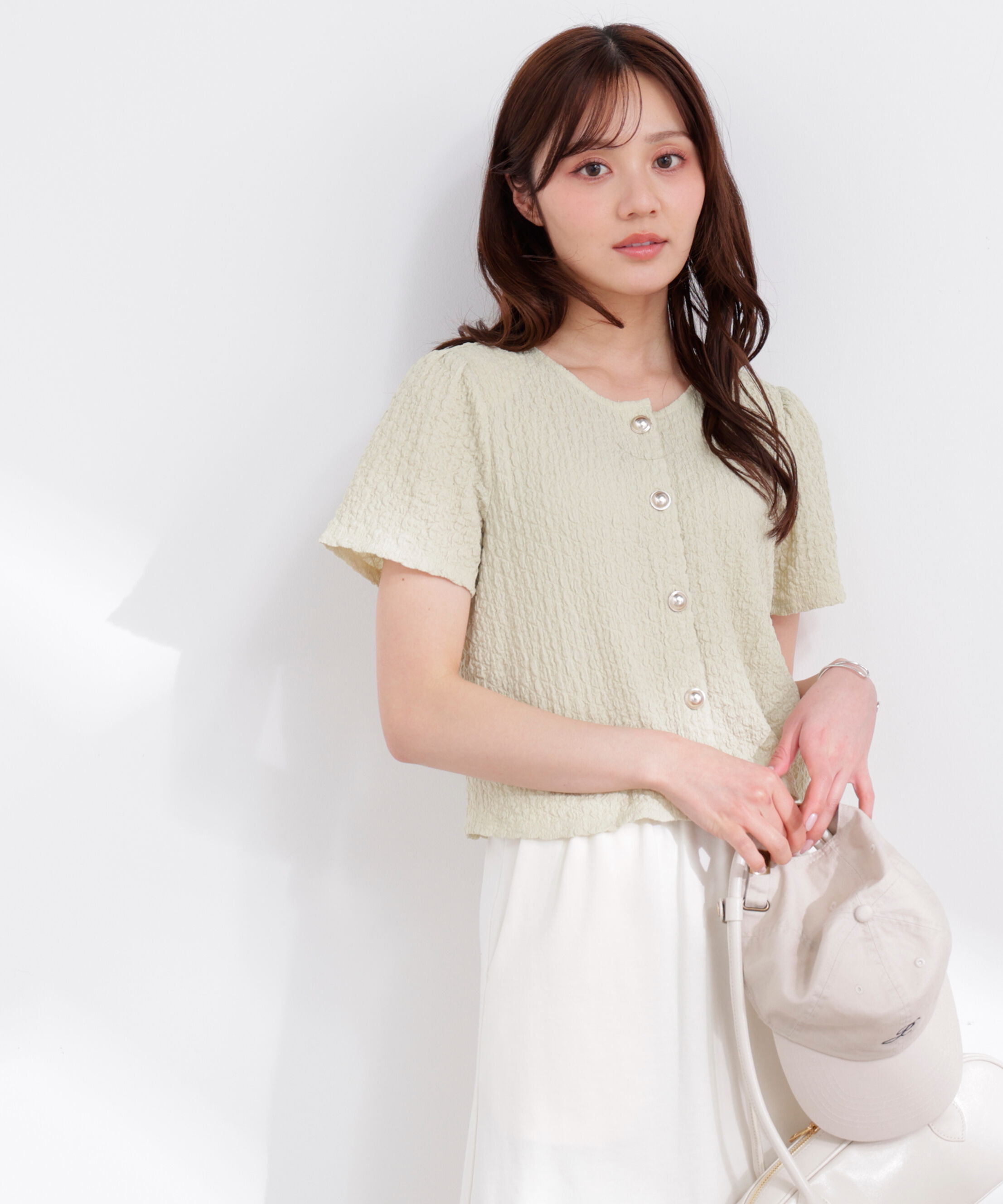 PROPORTION BODY DRESSING「シャーリングカットカーディガン 26SS」|カーディガン|イエロー