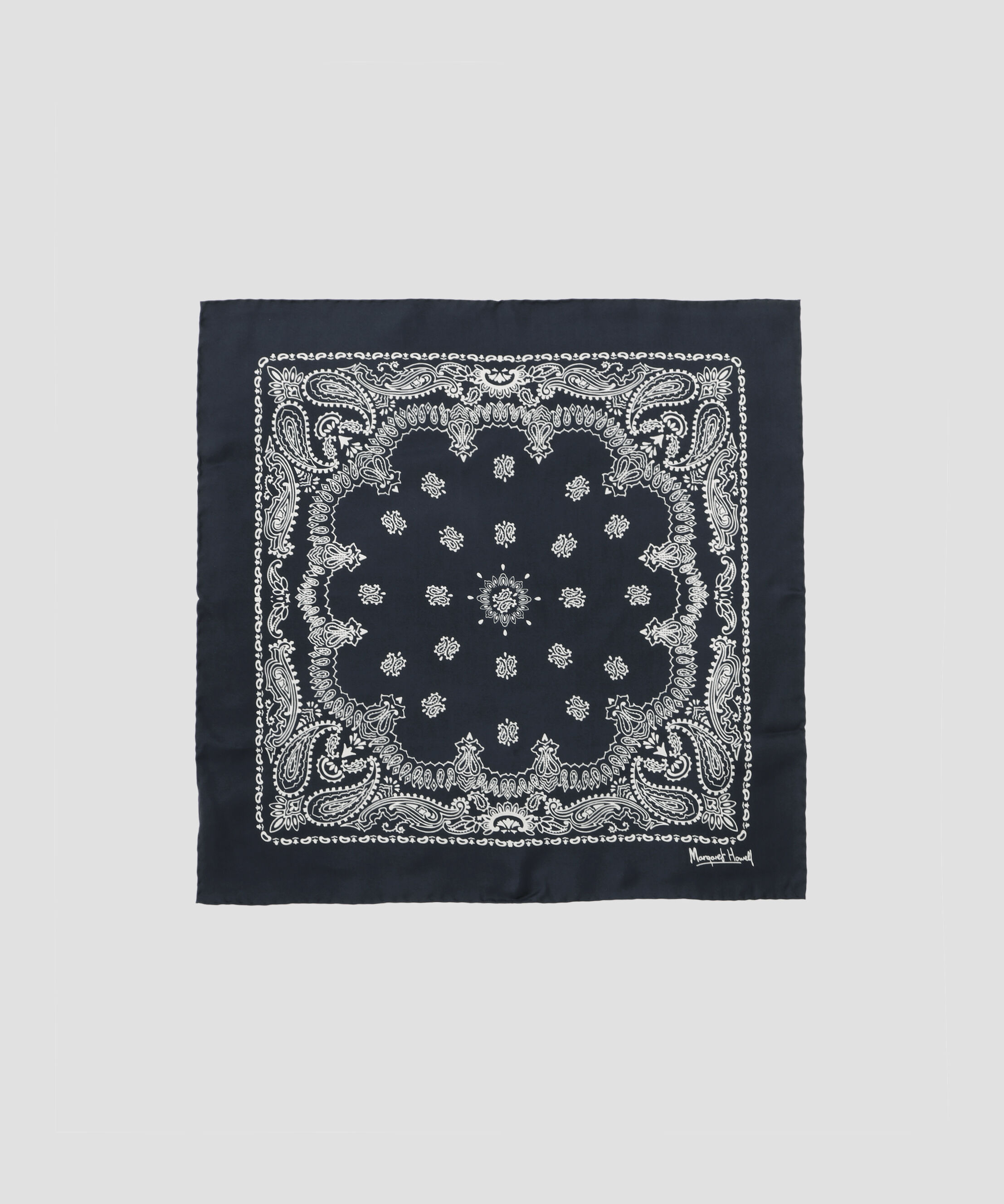  「SILK TWILL PAISLEY SCARF」|バンダナ・スカーフ|NAVY