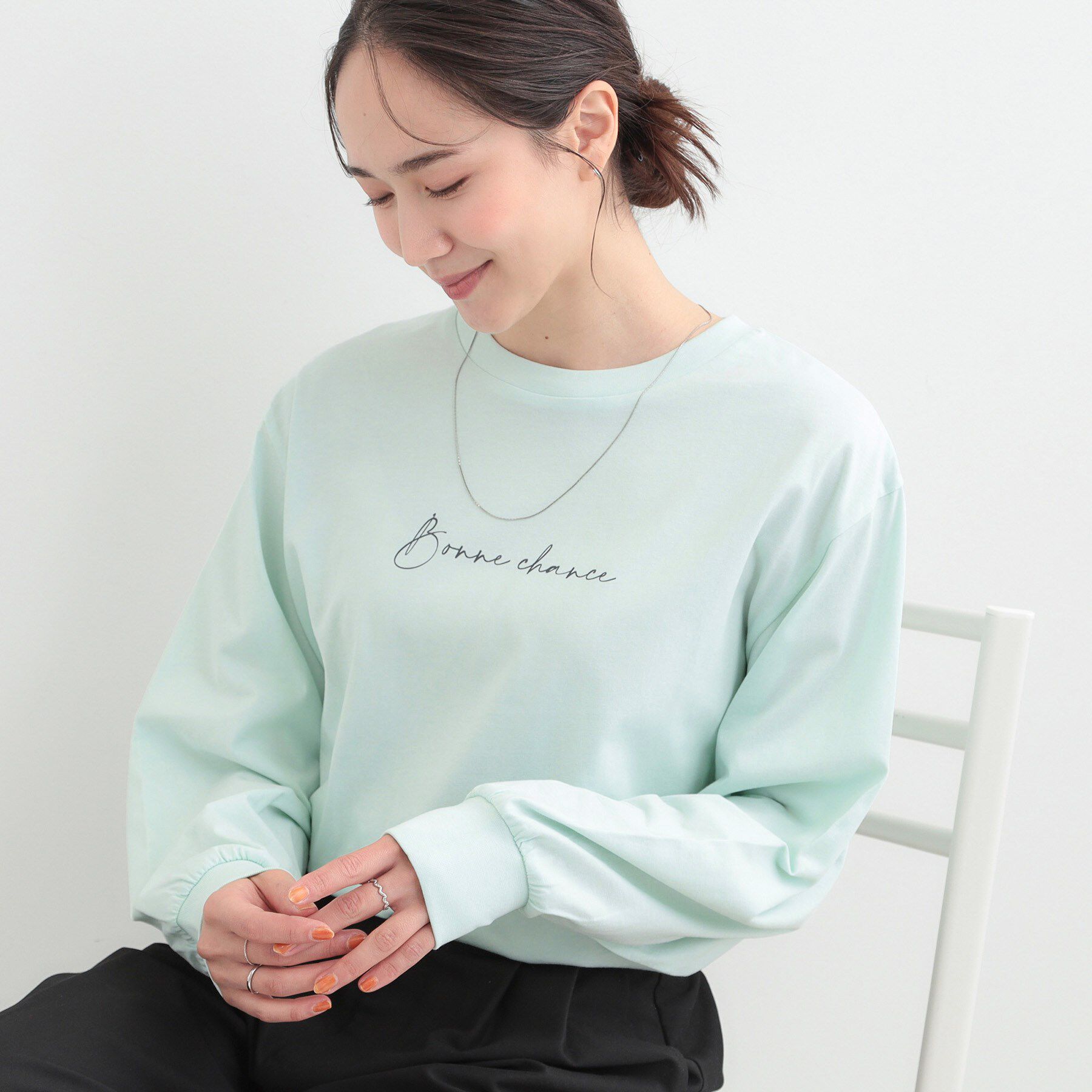 SHOO･LA･RUE「【綿100％/S-LL/プチプラ】選べる3柄 プリントアソートロンT」|Tシャツ・カットソー|ミントグリーン(32