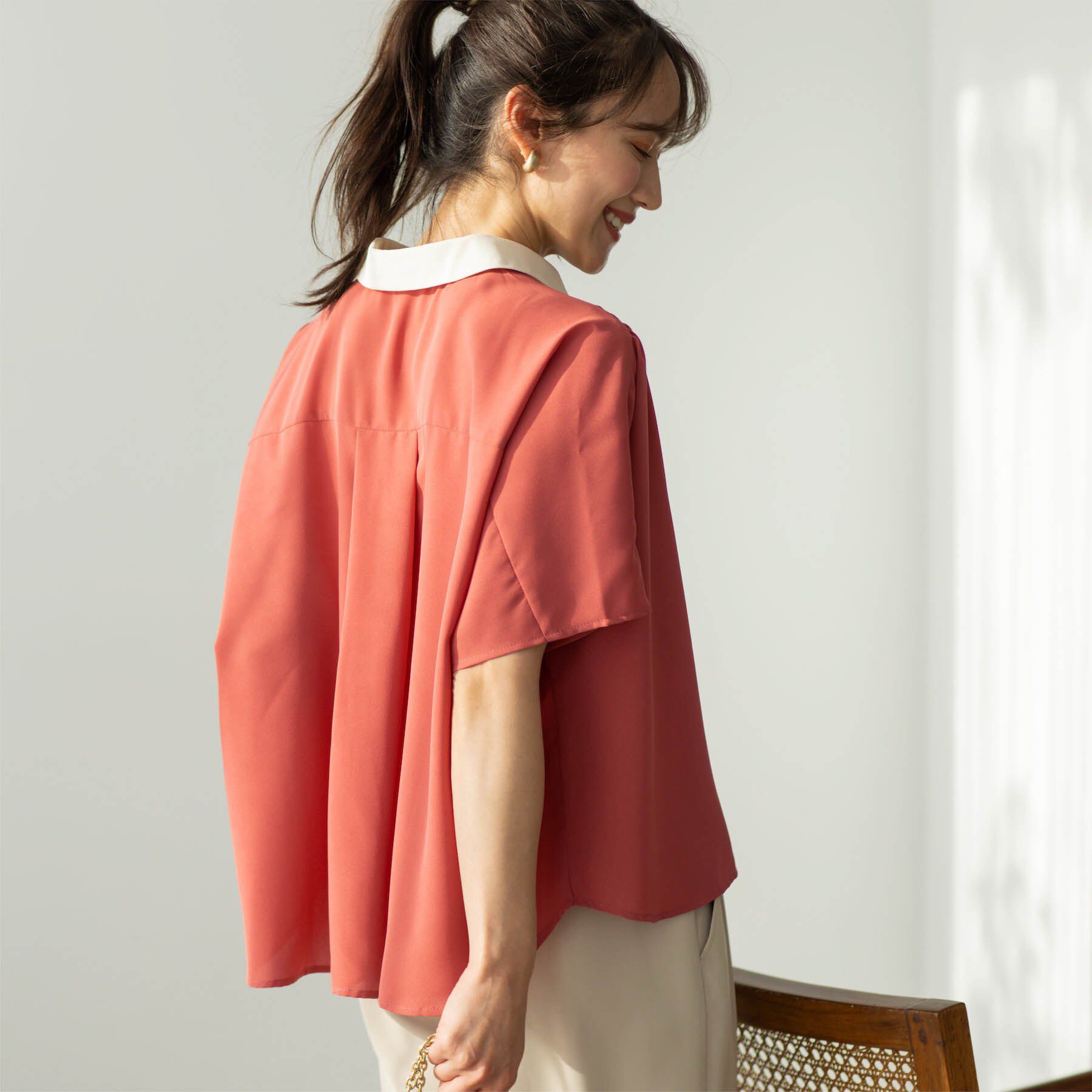 SHOO･LA･RUE「バイカラードルマンブラウス」|シャツ・ブラウス|