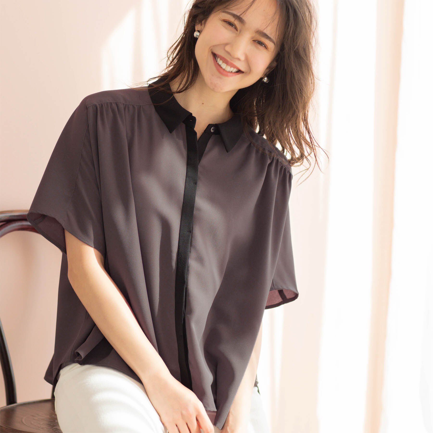 SHOO･LA･RUE「バイカラードルマンブラウス」|シャツ・ブラウス|