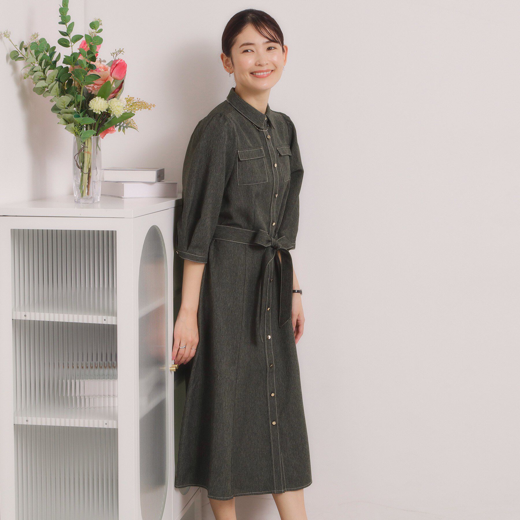 ITS&rsquo;DEMO「【洗濯機OK】デニム風ワンピース」|ワンピース|