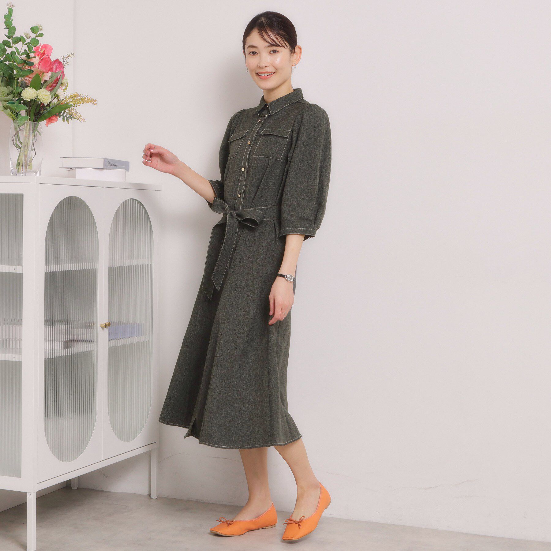 ITS&rsquo;DEMO「【洗濯機OK】デニム風ワンピース」|ワンピース|