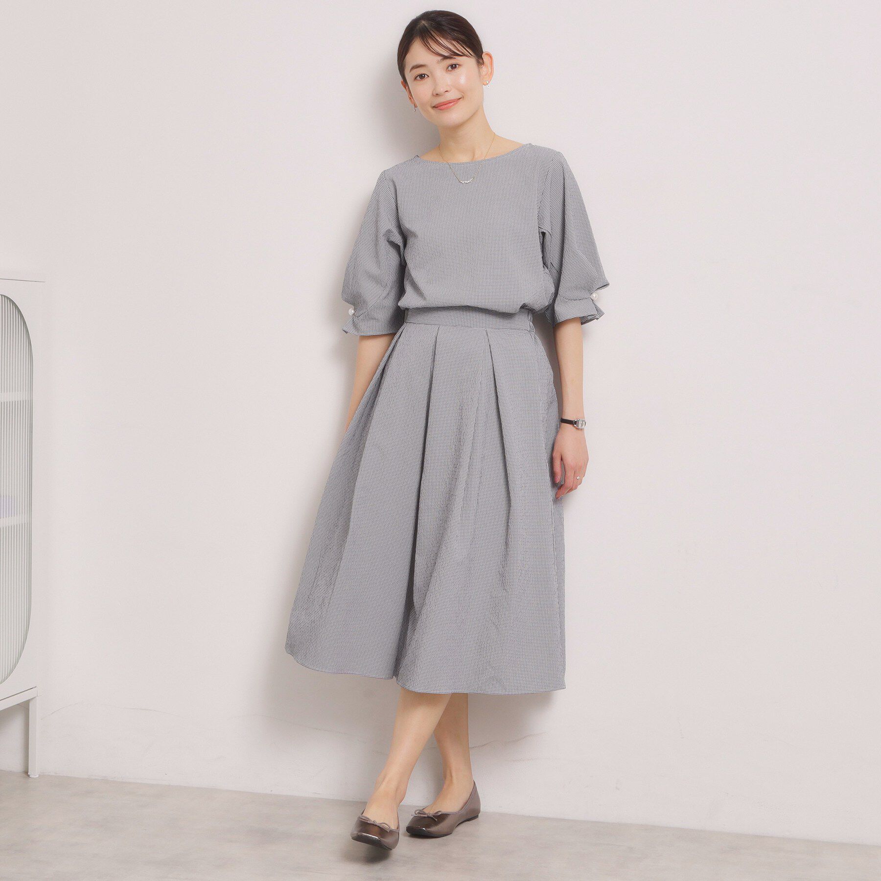 ITS&rsquo;DEMO「【手洗い可／セットアップ可】サッカーブラウス」|シャツ・ブラウス|