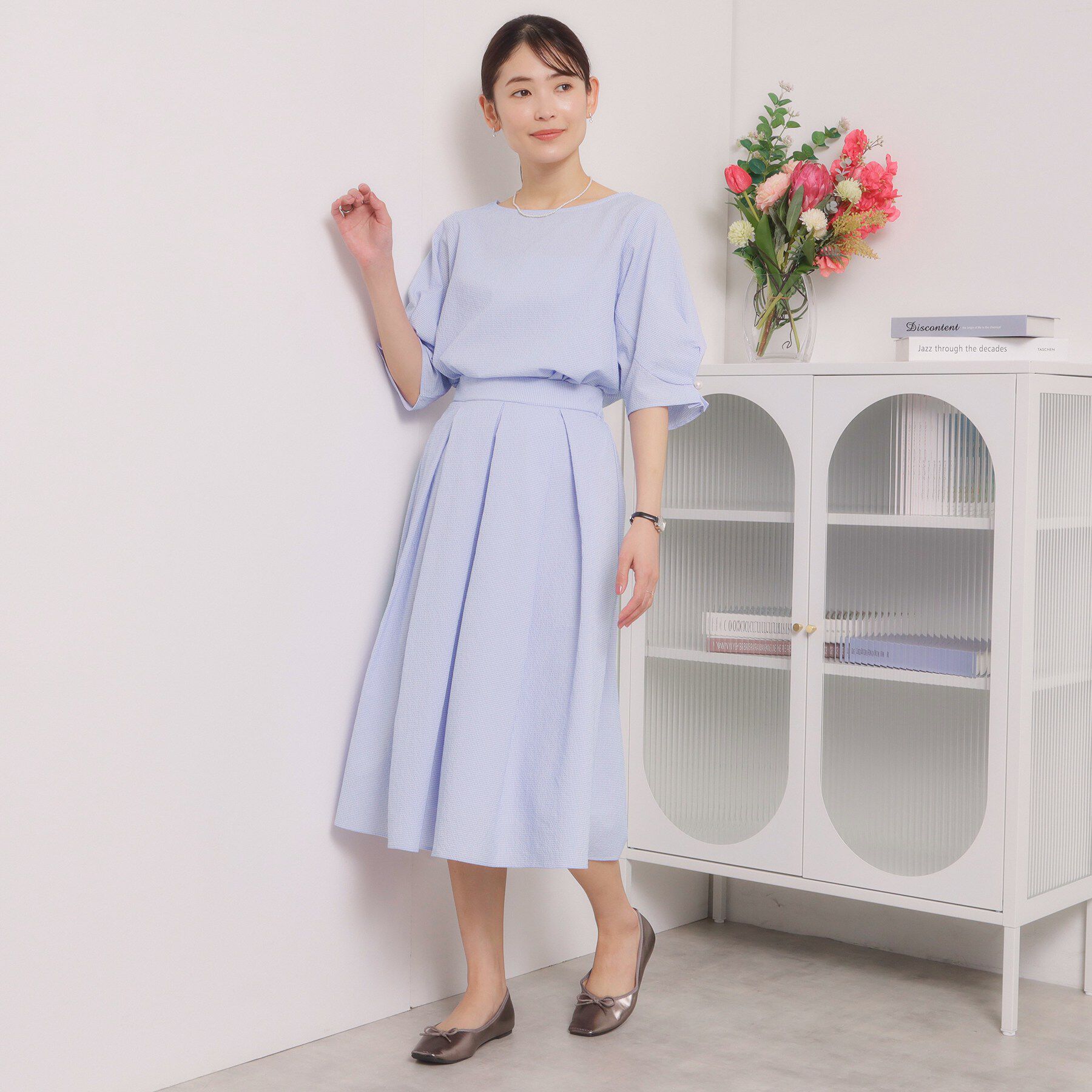 ITS&rsquo;DEMO「【手洗い可／セットアップ可】サッカーブラウス」|シャツ・ブラウス|