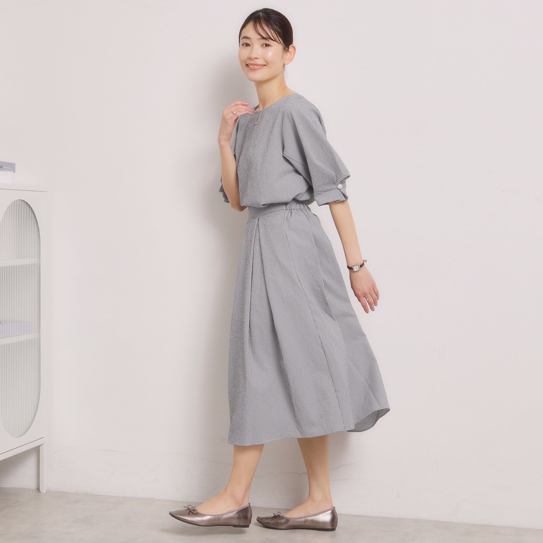 ITS&rsquo;DEMO「【手洗い可／セットアップ可】サッカーブラウス」|シャツ・ブラウス|