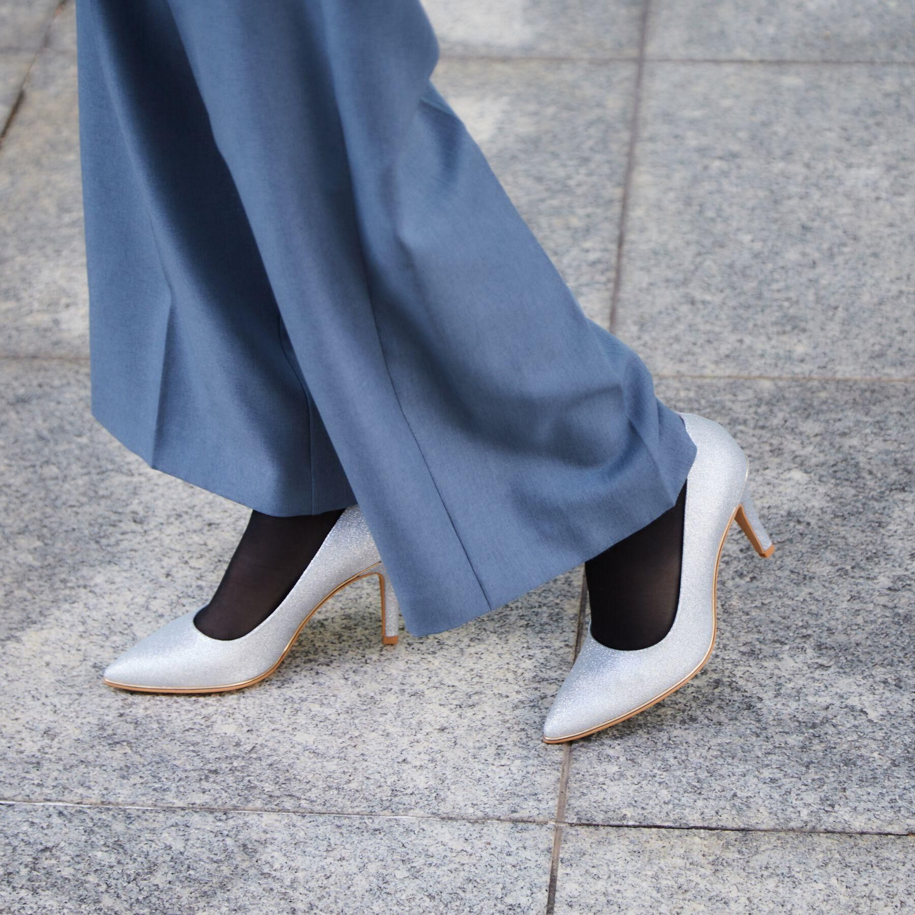 ESPERANZA「【12時間パンプス】約8.5㎝／ラメ素材　歩きやすくて疲れにくい」|パンプス|