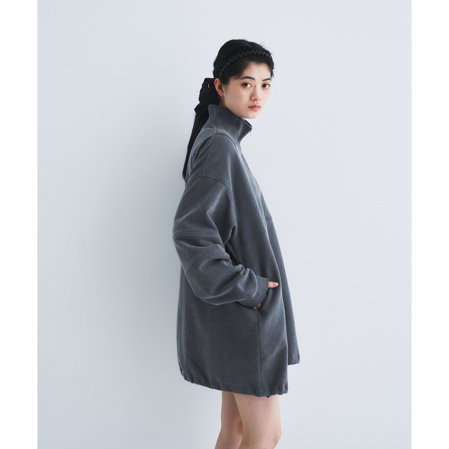 CODE A「half zip sweat mini dress」|パーカー|