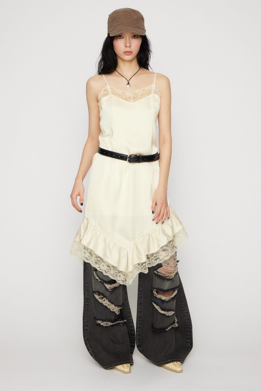 LAGUA GEM「SATIN LACE CAMI ワンピース」|ワンピース|