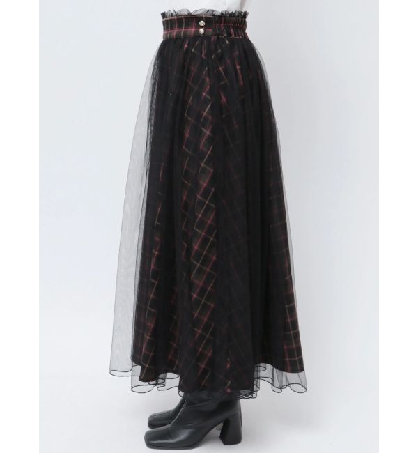 CALNAMUR「TULLE REVERSIBLE PLAID SK/チュールリバーシブルプレイドスカート」|スカート|