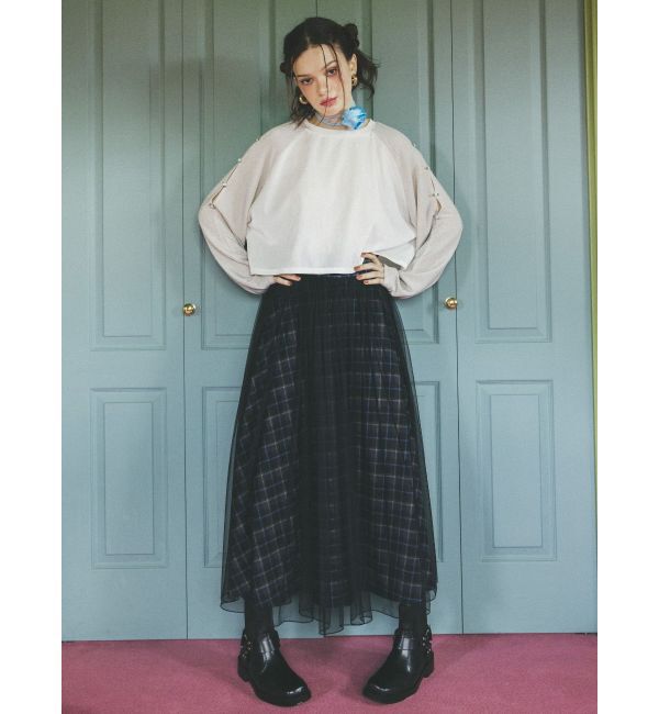CALNAMUR「TULLE REVERSIBLE PLAID SK/チュールリバーシブルプレイドスカート」|スカート|