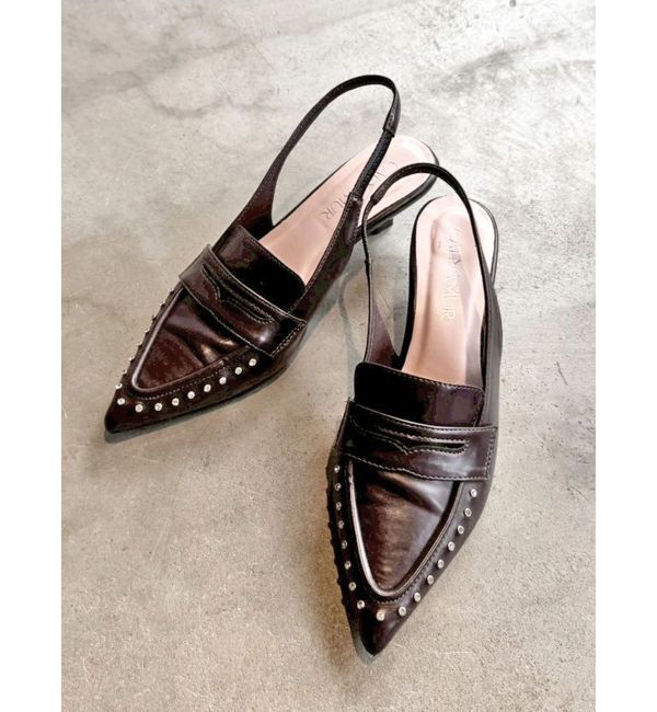 CALNAMUR「バイカラーローファーミュール」|その他|ブラウン