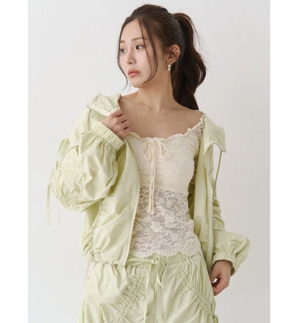 CALNAMUR「ピーチレースパットイントップス」|Tシャツ・カットソー|