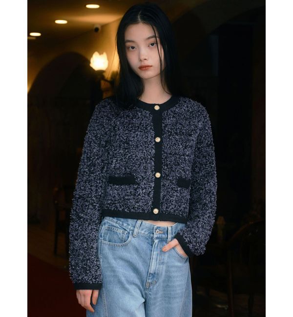 CALNAMUR「ファンシーヤーンクラシカルニットカーディガン」|Tシャツ・カットソー|ブラック