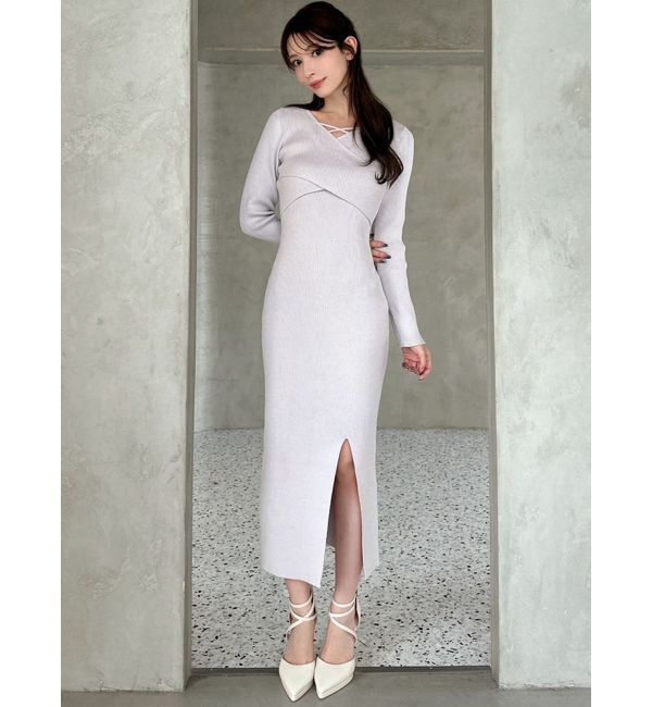 RESEXXY「ダブルクロスニットワンピース」|ワンピース|