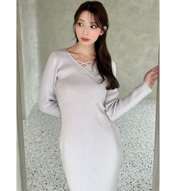 RESEXXY「ダブルクロスニットワンピース」|ワンピース|