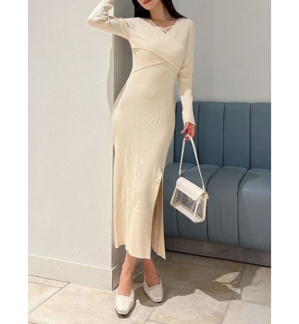 RESEXXY「ダブルクロスニットワンピース」|ワンピース|