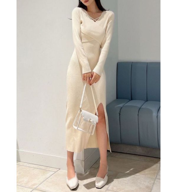 RESEXXY「ダブルクロスニットワンピース」|ワンピース|