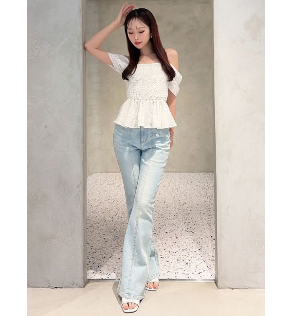 RESEXXY「ラインストーンデニムパンツ」|デニム|