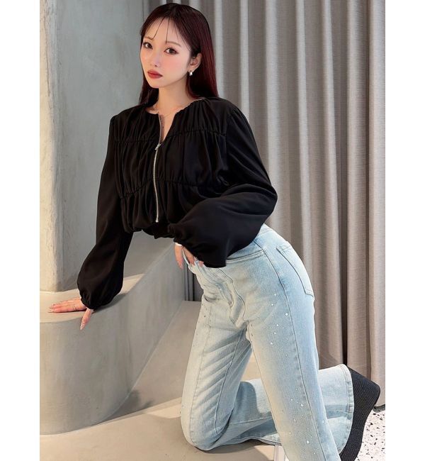 RESEXXY「ラインストーンデニムパンツ」|デニム|