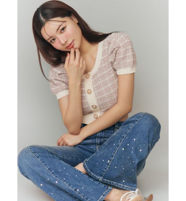 RESEXXY「ラインストーンデニムパンツ」|デニム|