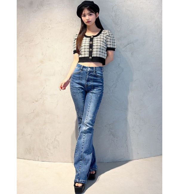 RESEXXY「ラインストーンデニムパンツ」|デニム|