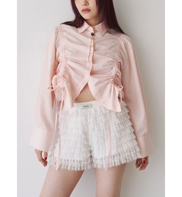 jouetie「フロントギャザーシャツ」|シャツ・ブラウス|ピンク