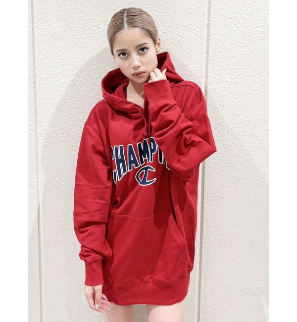 GYDA「Champion HOODED SWEATSHIRT」|パーカー|レッド