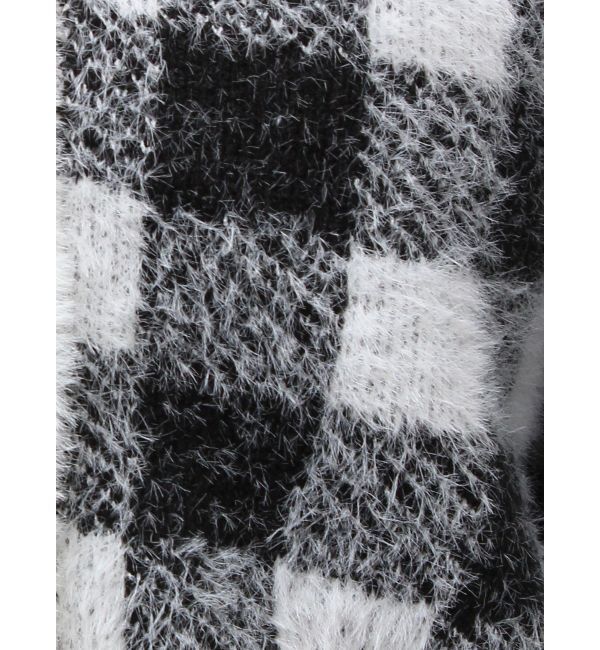 GYDA「CHECK shaggyニットカーディガン」|カーディガン|