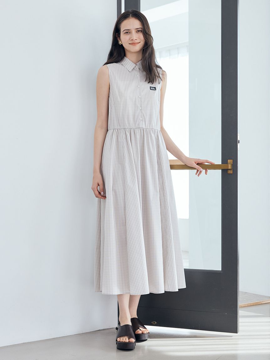 Mila Owen「スリーブレスマキシ丈シャツワンピース」|ワンピース|BEG