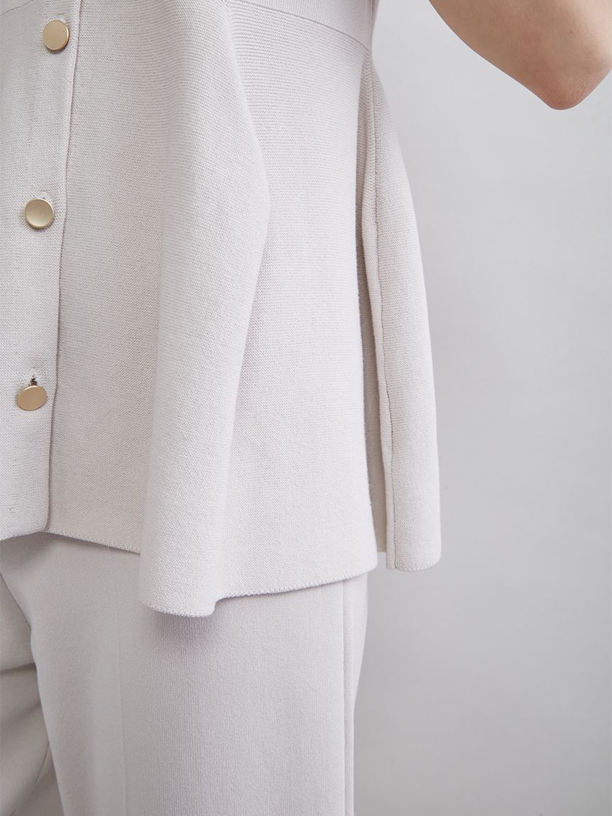 Mila Owen「ペプラムデザインＶネックベスト」|ニット・セーター|