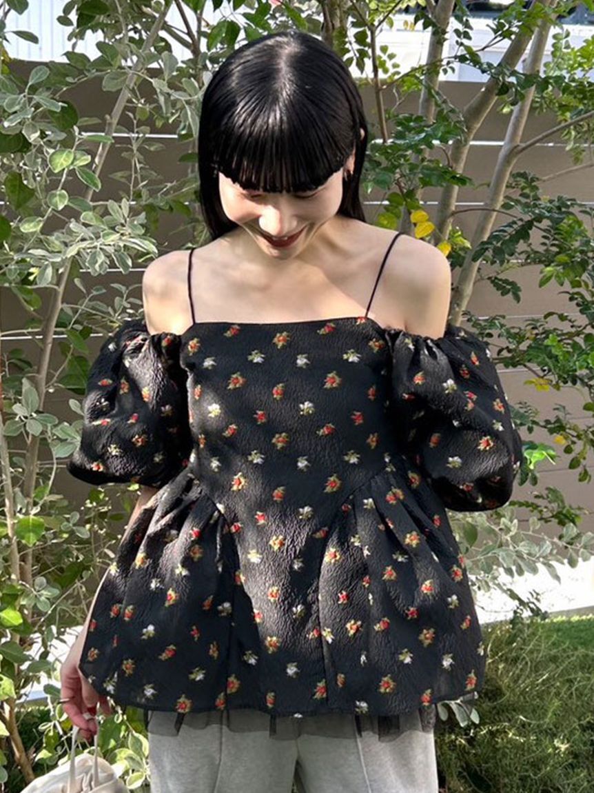 LILY BROWN「3wayペプラムジャガードブラウス」|シャツ・ブラウス|BLK