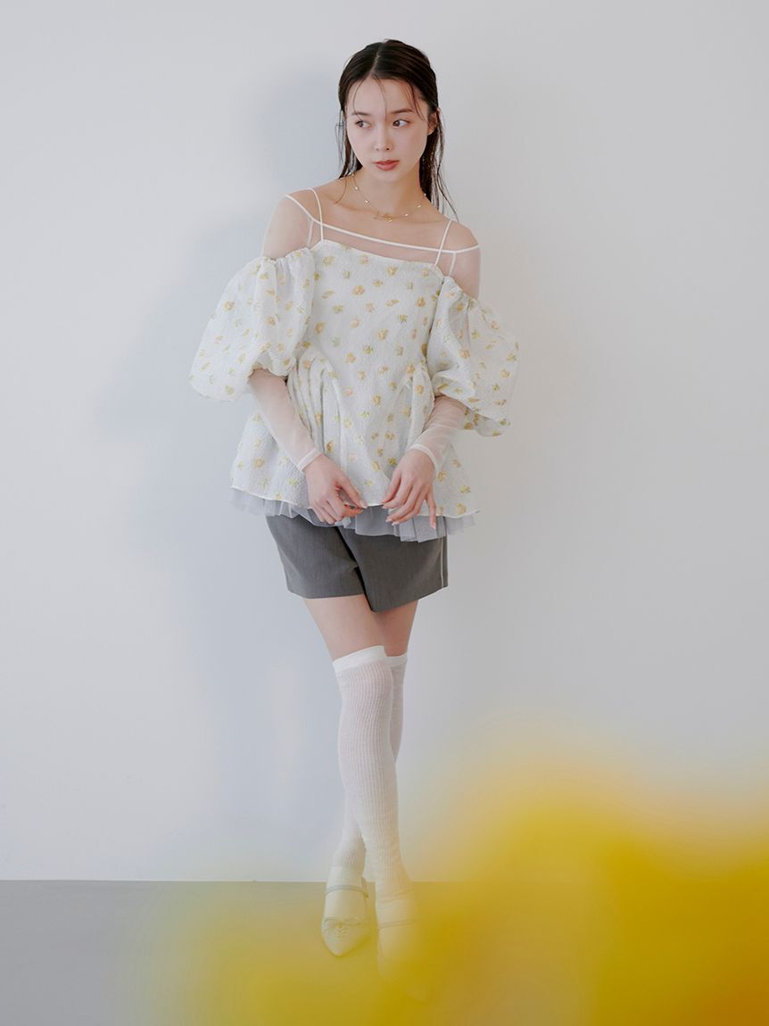 LILY BROWN「3wayペプラムジャガードブラウス」|シャツ・ブラウス|