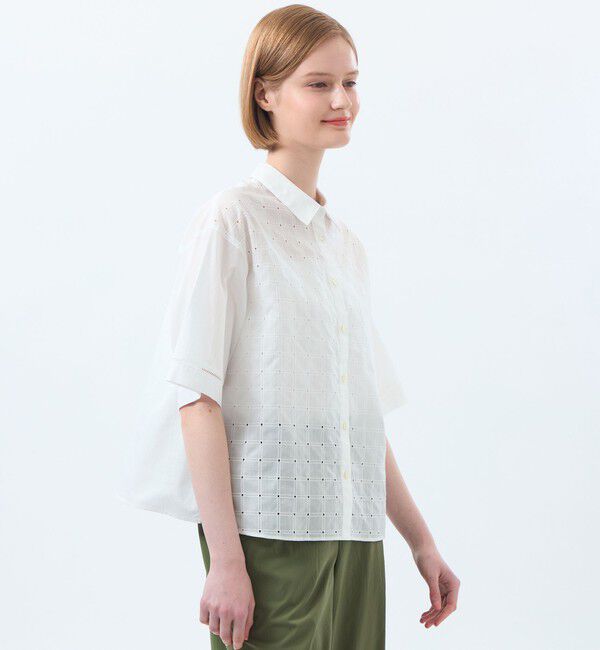 MACKINTOSH PHILOSOPHY「スクエアレースブラウス」|シャツ・ブラウス|オフホワイト