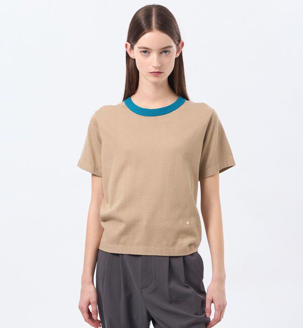 MACKINTOSH PHILOSOPHY「バイカラーファインコットンニット」|ニット・セーター|ベージュ